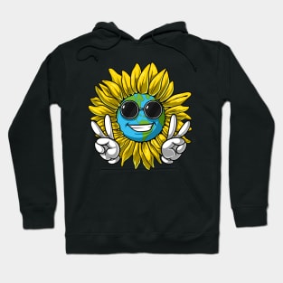 Sunflower Hippie Planet Earth Hoodie